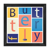 Indigifts Half-N-Half Collection Butterfly word Printed Poster Frame